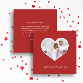 Rött foto på Alla hjärtans dag Julkort