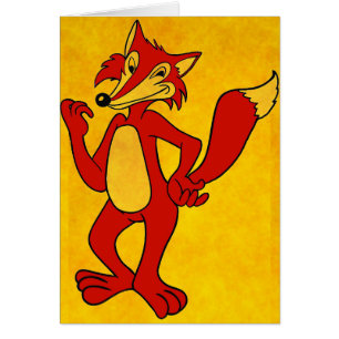 Rött fox-hälsningskort hälsningskort