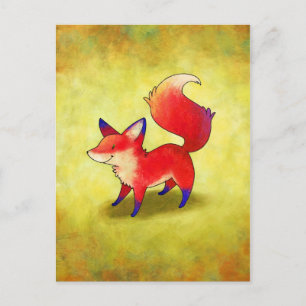 Rött fox-vykort vykort