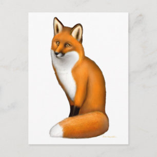 Rött fox-vykort vykort