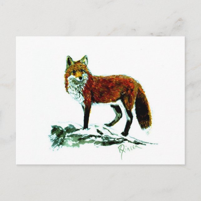 Rött fox-vykort vykort (Framsida)
