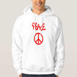 Rött Fredstecken med Peace Spout i Graffiti Hoodie
