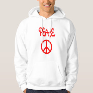 Rött Fredstecken med Peace Spout i Graffiti Hoodie