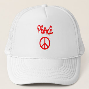 Rött Fredstecken med Peace Spout i Graffiti Keps