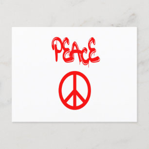Rött Fredstecken med Peace Spout i Graffiti Vykort