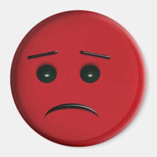 Rött Frowny ansikte Magnet