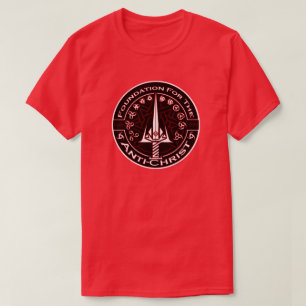 Rött fundament för AntiChristsymbolet T-shirt