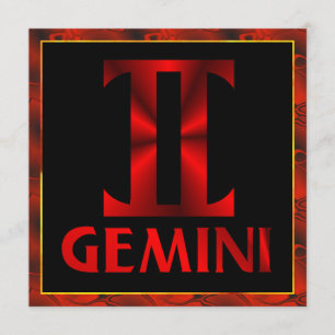 Rött Geminihoroskopsymbol Inbjudningar