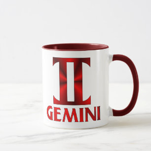 Rött Geminihoroskopsymbol Mugg
