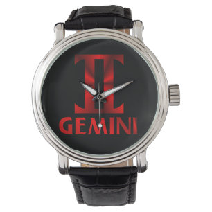 Rött Geminisymbol Armbandsur