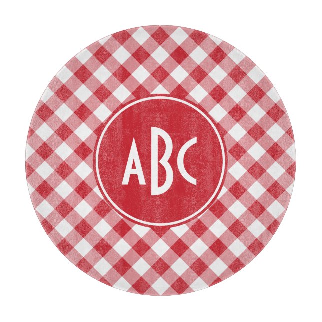 Rött Gingham-monogram (Framsidan)