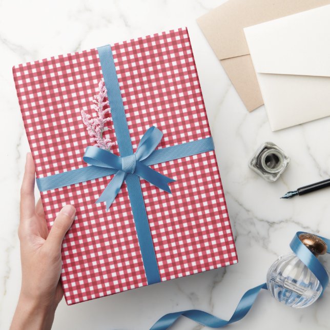 Rött Gingham-tecken Presentpapper (Gifting)