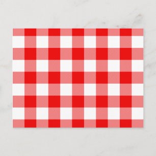 Rött Gingham Vykort