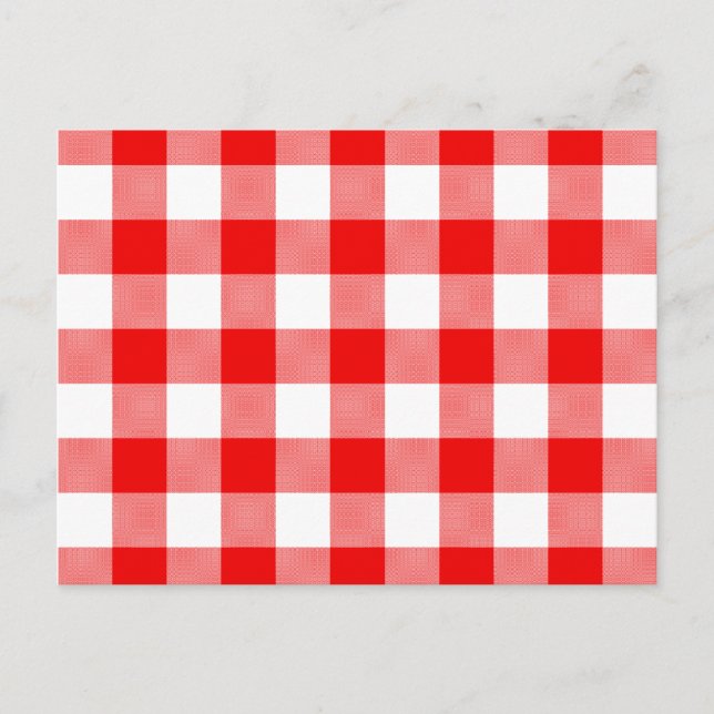 Rött Gingham Vykort (Framsida)