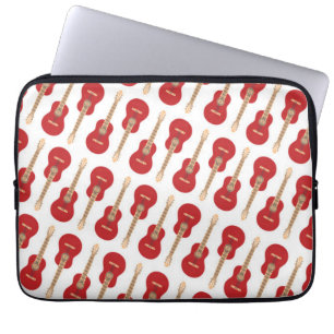 Rött gitarrmönster laptop fodral