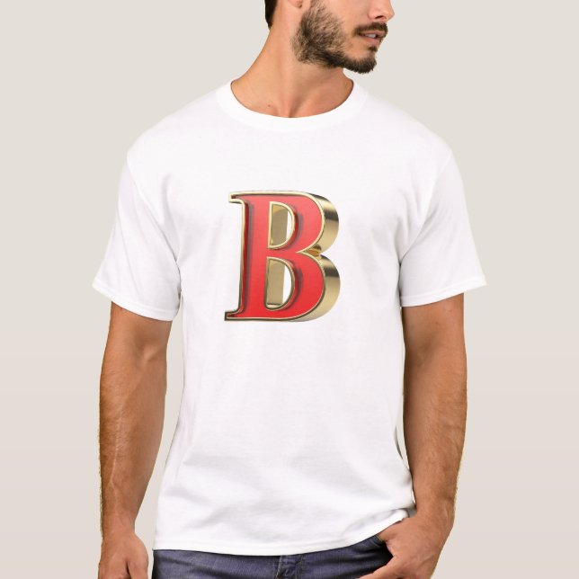 Rött glas brev B T Shirt (Framsida)