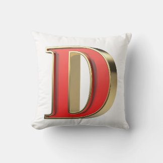Rött glas brev D Kudde