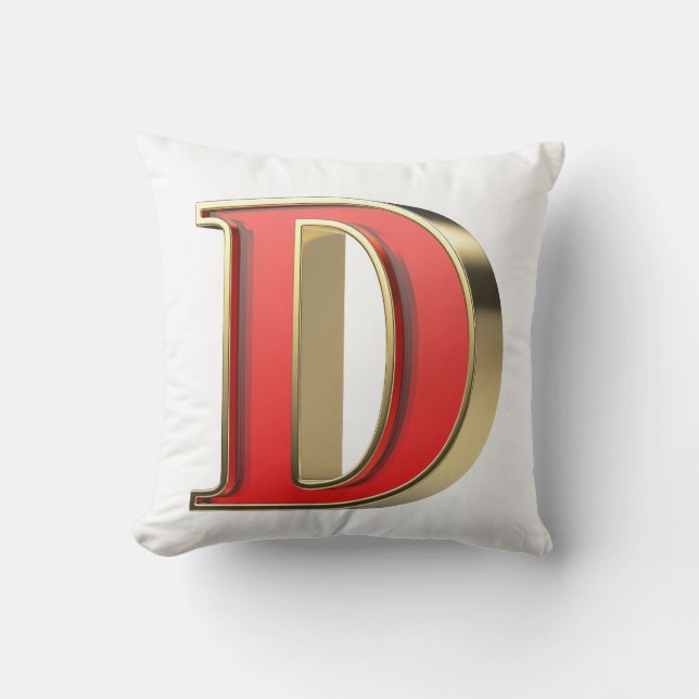 Rött glas brev D Kudde (Framsida)