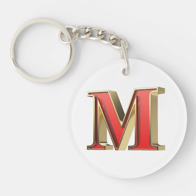 Rött glas brev M (Framsidan)