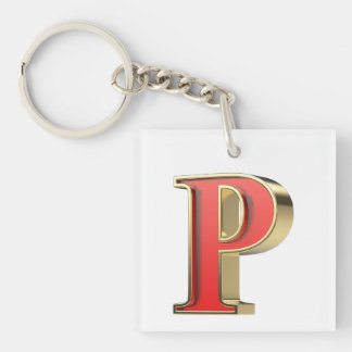 Rött glas brev P