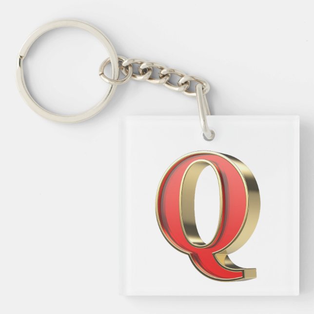 Rött glas brev Q (Framsidan)