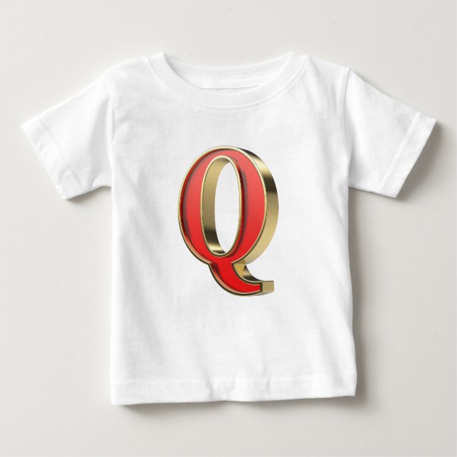 Rött glas brev Q T Shirt (Framsida)
