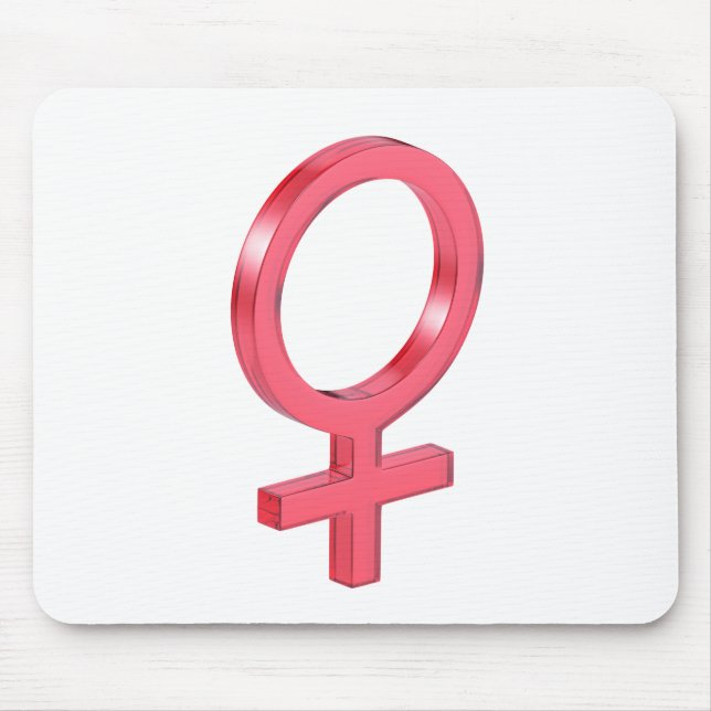 Rött glas kvinnlig gender musmatta (Framsidan)