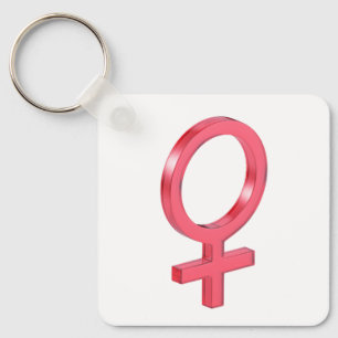 Rött glas kvinnlig gender nyckelring