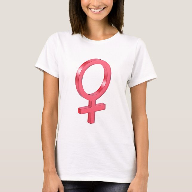 Rött glas kvinnlig gender t shirt (Framsida)