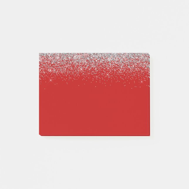 Rött glas och Glitter Post-it Block (Framsida)