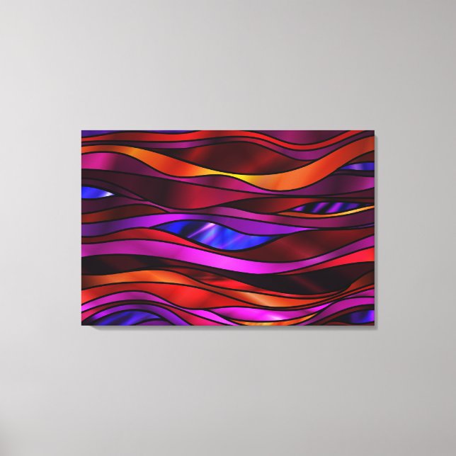 Rött glasaktigt Abstrakt Canvastryck (Framsida)