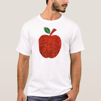 Rött glitter Apple T-shirt