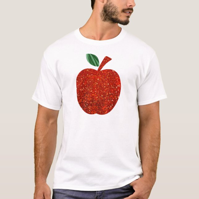 Rött glitter Apple T-shirt (Framsida)