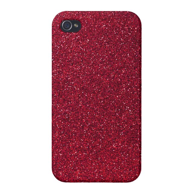 Rött glitter iPhone 4 hud (Baksidan)