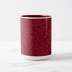 Rött glitter Två-Tonad mugg