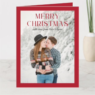 rött god jul-fotokort helgdag kort