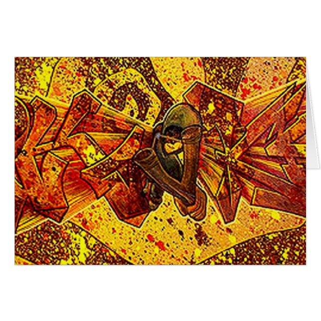 Rött grafittikort hälsningskort (Framsidan Horizontal)