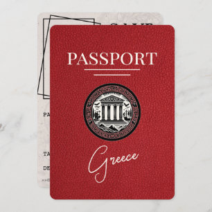 Rött Greklands pass Spara datumkort Spara Datumet