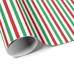 Rött, grönt och vit görar randig jul presentpapper