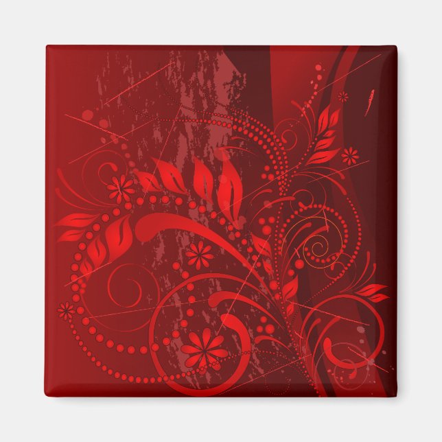 rött grunge magnet (Framsidan)