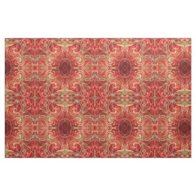 rött guld grönt tyg, färgrik hus textil (Fat Quarter)