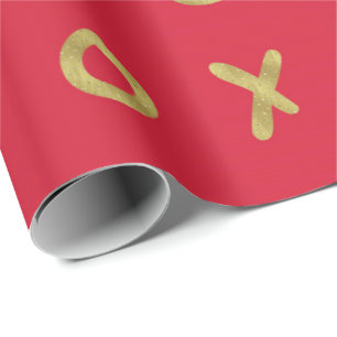 Rött & Guld X O XO XO:s Trendiga Söta Presentpapper