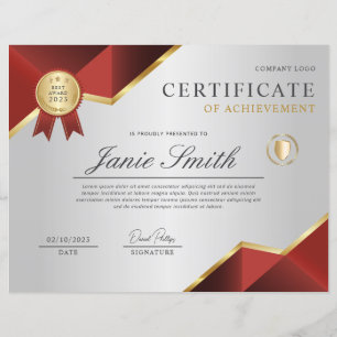 Rött guldcertifikat för prestation