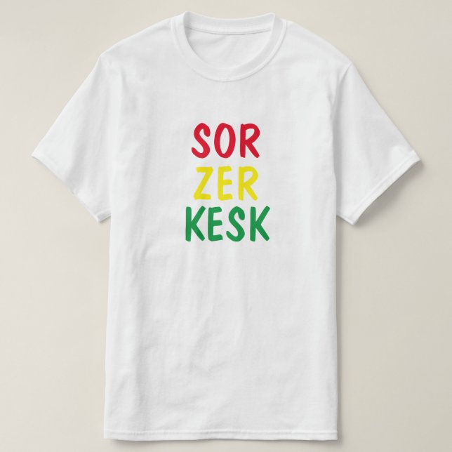 rött, gult, grönt på kurdiska - eller zer Kesk T Shirt (Design framsida)