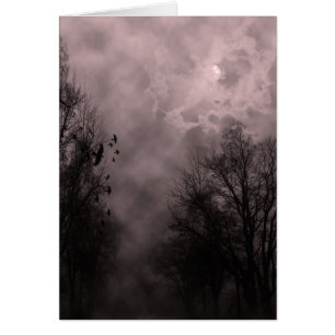 Rött Halloween-minneskort för Himmel OBS Kort