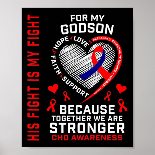 Rött hans kamp är min kamp mot Godson Chd Awarenes Poster (Framsidan)