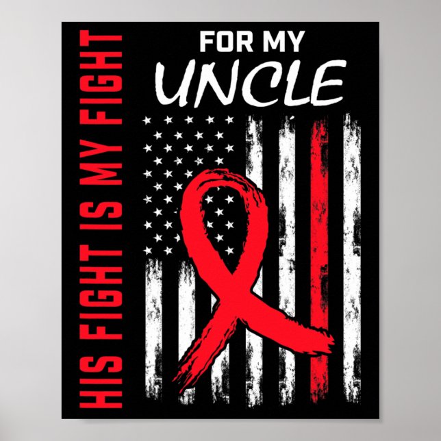 Rött hans kamp är min kamp mot morbror Heart Disea Poster (Framsidan)