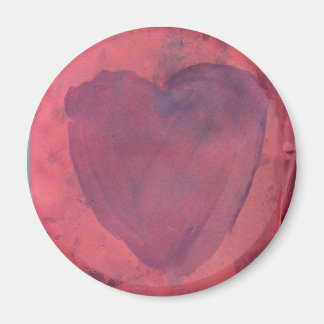 Rött Heart Watercolor Magnet