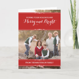 Rött Helgdag-fotokort för enkel Chic Helgkort