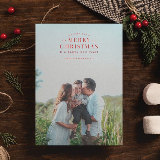 Rött Helgdag Pput Photo-julkort Julkort (Skapare uppladdad)